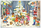 Medium Traditional German Advent Calendars - Old World Scenes with Santa