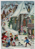Medium Traditional German Advent Calendars - Old World Scenes with Santa