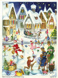 Medium Traditional German Advent Calendars - Old World Scenes with Santa