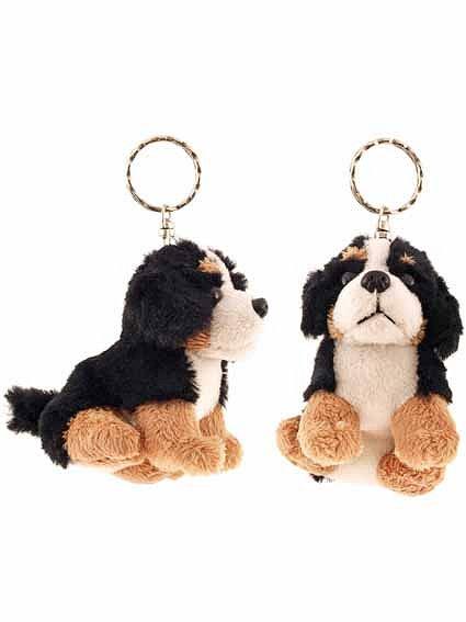 Plush Bernese Mountain Dog Key Rings